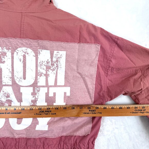 100% Cotton Anorak Jacket Womens S Pink Mauve Cinched Waist Full Zip Utility - Picture 5 of 9